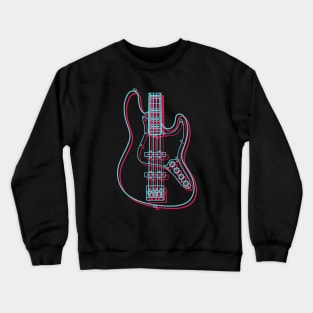 3D J-Style Bass Guitar Body Outline Crewneck Sweatshirt